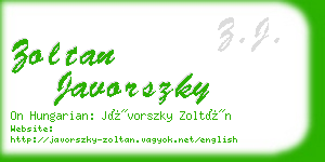 zoltan javorszky business card